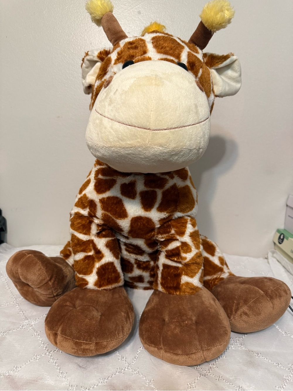 Plush Giraffe Stuffed Animal - Brown & Cream
